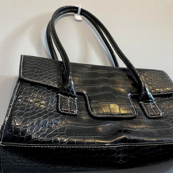 Tommy Hilfiger | Black Vintage Faux Leather Handbag - Picture 1 of 8